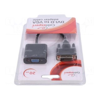 Converter | D-Sub 15pin HD socket,DVI-D (24+1) plug | 0.2m | black