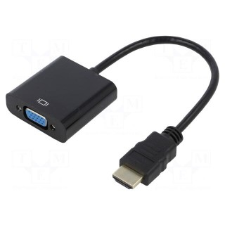 Adapter | D-Sub 15pin HD socket,HDMI plug | 0.15m | Colour: black