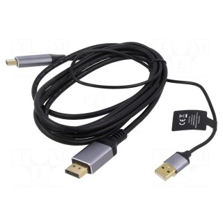 Adapter | DisplayPort plug,HDMI plug,USB A plug | 2m