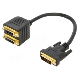 Adapter | DVI-D (24+1) plug,DVI-I (24+5) socket x2 | 0.3m | black