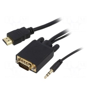 Cable | HDMI 1.4 | D-Sub 15pin HD plug,HDMI plug,Jack 3.5mm plug