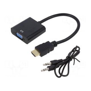 Converter | HDMI 1.4 | D-Sub 15pin HD socket,HDMI plug | 0.15m