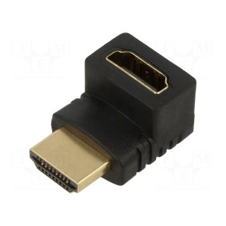 Adapter | HDMI 1.4 | HDMI socket 90°,HDMI plug | black