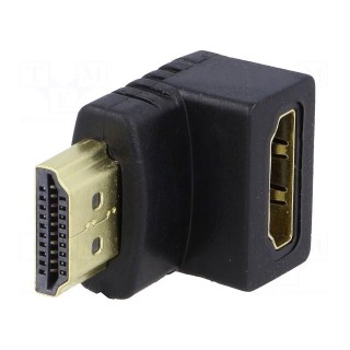 Adapter | HDMI 1.4 | HDMI socket 90°,HDMI plug | Colour: black