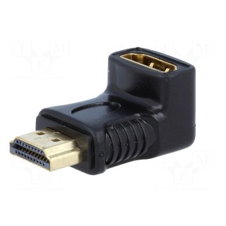 Adapter | HDMI socket 90°,HDMI plug | Colour: black