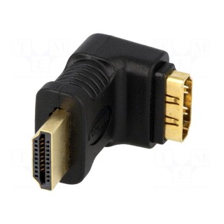 Adapter | HDMI socket 90°,HDMI plug | Colour: black