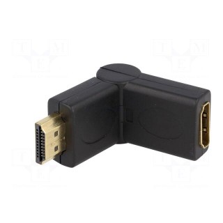 Adapter | HDMI plug,HDMI socket movable ±90° | Colour: black