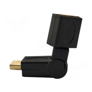 Adapter | HDMI socket movable 360°,HDMI plug | Colour: black