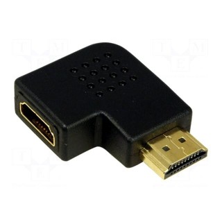 Adapter | HDMI socket,HDMI plug 90° | Colour: black