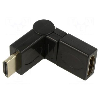 Adapter | HDMI socket,HDMI plug movable ±90° | black