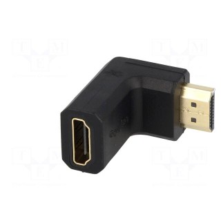 Adapter | HDMI socket,HDMI socket 90° | Colour: black