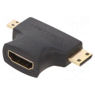 Adapter | HDMI socket,micro HDMI plug,mini HDMI plug | black