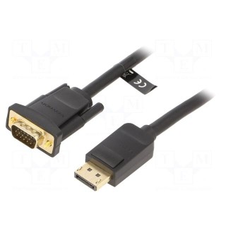Cable | D-Sub 15pin HD plug,DisplayPort plug | 1.5m | black | 30AWG
