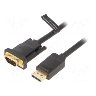 Cable | D-Sub 15pin HD plug,DisplayPort plug | 3m | black | 30AWG