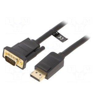 Cable | D-Sub 15pin HD plug,DisplayPort plug | 5m | black | 30AWG