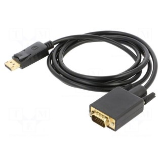 Cable | D-Sub 15pin HD plug,DisplayPort plug | Len: 1.8m | black