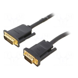 Cable | D-Sub 15pin HD plug,DVI-D (24+1) plug | PVC | Len: 1m | black
