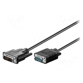 Cable | D-Sub 15pin HD plug,DVI-I (24+5) plug | 1m | black