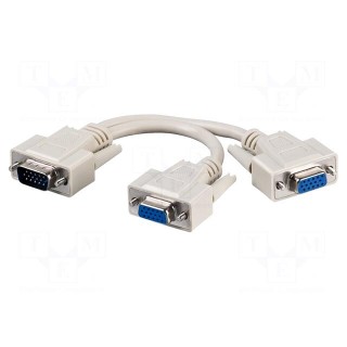 Cable | D-Sub 15pin HD plug,D-Sub 15pin HD socket x2 | 0.17m