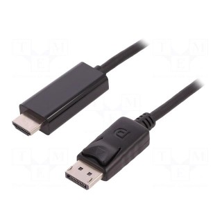 Cable | DisplayPort 1.1 | DisplayPort plug,HDMI plug | 2m | black