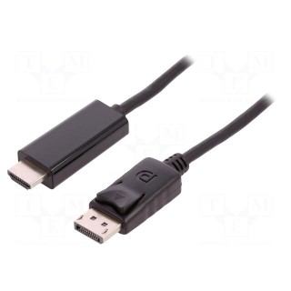 Cable | DisplayPort 1.1 | DisplayPort plug,HDMI plug | 3m | black