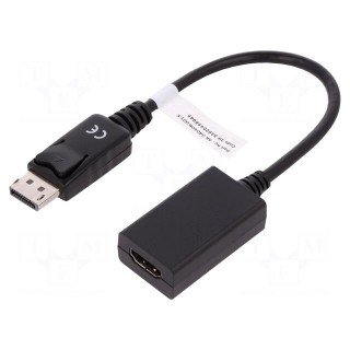 Cable | DisplayPort 1.1a | DisplayPort plug,HDMI socket | 150mm