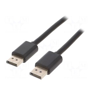 Cable | DisplayPort 1.2 | DisplayPort plug,both sides | 1.8m | black