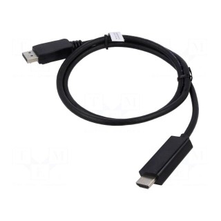 Cable | DisplayPort 1.2 | DisplayPort plug,both sides | 1m | black