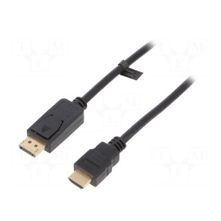 Cable | DisplayPort 1.2 | DisplayPort plug,HDMI plug | 1m | black