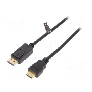 Cable | DisplayPort 1.2 | DisplayPort plug,HDMI plug | 2m | black