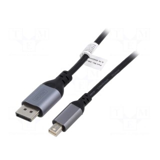 Cable | DisplayPort 1.2,HDCP 2.2 | 1m | black | Enclos.mat: aluminium