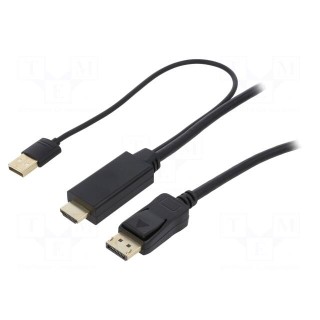 Cable | DisplayPort 1.2,HDCP,HDMI 1.4 | 1m | black