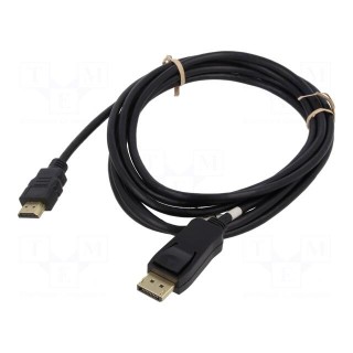 Cable | DisplayPort 1.2,HDMI 2.0 | DisplayPort plug,HDMI plug | 3m