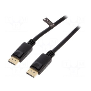 Cable | DisplayPort 1.4 | DisplayPort plug,both sides | 3m | black