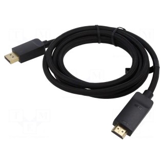 Cable | DisplayPort 1.4 | DisplayPort plug,both sides | PVC | Len: 3m