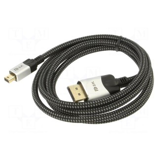 Cable | DisplayPort 1.4,HDCP 2.2 | PVC | textile | 2m | black