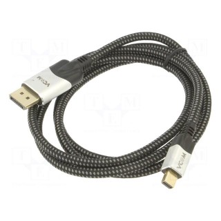 Cable | DisplayPort 1.4,HDCP 2.2 | PVC | textile | 1.5m | black