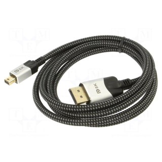 Cable | DisplayPort 1.4,HDCP 2.2 | PVC | textile | 1.8m | black