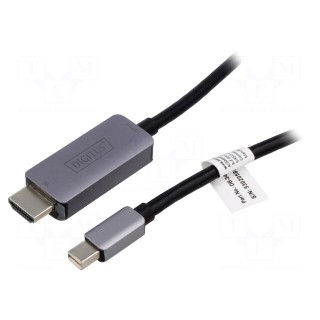 Cable | DisplayPort 1.4,HDMI 2.1 | 1m | black | Enclos.mat: aluminium