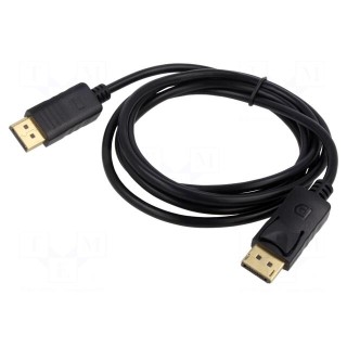 Cable | DisplayPort plug,both sides | Len: 1.8m | black | 30AWG