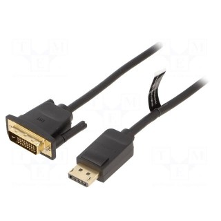 Cable | DisplayPort plug,DVI-D (24+1) plug | Len: 1.5m | black