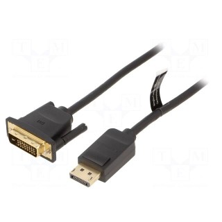 Cable | DisplayPort plug,DVI-D (24+1) plug | Len: 2m | black