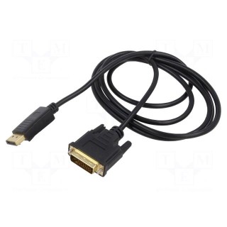Cable | DisplayPort plug,DVI-D (24+1) plug | Len: 3m | black | 30AWG