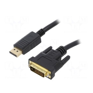 Cable | DisplayPort plug,DVI-D (24+1) plug | PVC | 1.8m | black