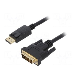 Cable | DisplayPort plug,DVI-D (24+1) plug | PVC | 1m | black