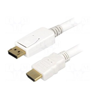 Cable | DisplayPort plug,HDMI plug | 2m | white