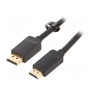 Cable | DisplayPort plug,HDMI plug | Len: 1.5m | black | 30AWG