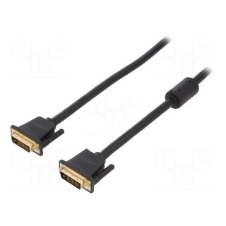Cable | dual link | DVI-D (24+1) plug,both sides | 1m | black | 31AWG