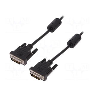 Cable | DVI-D (18+1) plug,both sides | 2m | black | 30AWG | Core: Cu