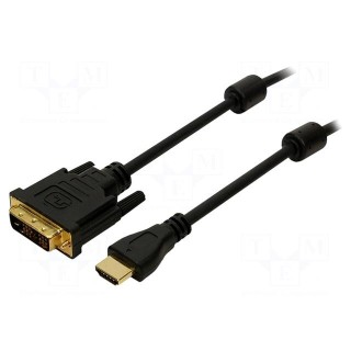 Cable | DVI-D (18+1) plug,HDMI plug | 2m | black